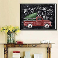 SUNKOO - Kit de pintura de diamante de Navidad para adultos, pintura de perforación completa con diamantes de imitación, decoración de pared para el hogar, feliz año nuevo, 12.0 x 16.0 in - Arteztik
