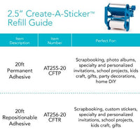 Xyron Create-A-Sticker, fabricante de pegatinas, Mini, incluye cartucho adhesivo permanente (XRN250-CFTEN) y recambio adhesivo reposicionable para Create-A-Sticker, 5" x 18', cartucho de recarga (AT1506-18) - Arteztik
