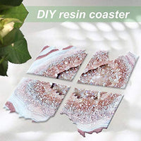 Moldes de resina para posavasos EVIWILL con forma de geoda, de silicona irregular, con 12 copos dorados para resina, fundición, manualidades, 9,1 x 9,2 pulgadas - Arteztik
