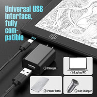Artcraft - Caja de luz LED para dibujo de tatuaje, dibujo de dibujo de tatuaje, plantilla de animación, ultrafina, ajustable, escala, tipo C con adaptador de 5 V 1 A - Arteztik
