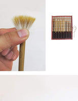 Shanlian Hubi - Juego de pinceles de pintura, pinceles de acuarela, pinceles de caligrafía china Kanji, pinceles de dibujo japoneses, 8 piezas, juego de pinceles de bambú + soporte para pinceles de bambú enrollables - Arteztik
