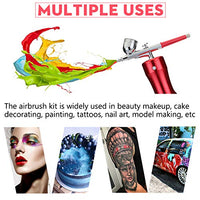 Snefe - Kit de aerógrafo, mini pistola compresora de aire, recargable, portátil, multiusos, pluma de aire con aguja de 0.012 in para maquillaje, tatuaje, decoración de uñas, coche, pintura, tarta, US, Rosado - Arteztik
