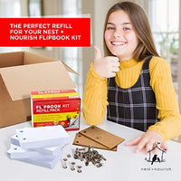 Kit de libro con caja de luz, 400 hojas de 4.5" x 2.5" y 22 tornillos en 3 tamaños, caja de luz LED A5 para dibujo y rastreo, kit de libro sin purga para bocetos y animación, papel de 120 GSM con agujeros - Arteztik
