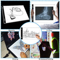Caja de luz para rastrear la pintura de diamantes, tamaño A4 portátil de luz LED, alimentación USB, brillo regulable para malas hierbas de vinilo, dibujo de arte, bocetos, animación - Arteztik
