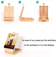 Caballete de mesa ajustable, caballete de madera de haya premium, funda de almacenamiento portátil de madera, cómoda y portátil para transportar - Arteztik
