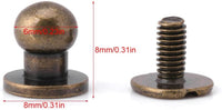 Sheens 20 piezas 0.315 x 0.236 in color bronce remaches de cobre botón de la cabeza de la bola botón botón de la correa de tope para bricolaje de cuero Craft cinturón bolso de mano - Arteztik

