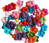 100 piezas de parches de flores de 0.984 x 0.984 in de papel de morera para álbumes de recortes, para bodas, muñecos de la casa, tarjetas de papel mini flores producto de Tailandia. - Arteztik
