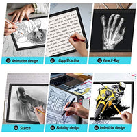 Artcraft - Caja de luz LED para dibujo de tatuaje, dibujo de dibujo de tatuaje, plantilla de animación, ultrafina, ajustable, escala, tipo C con adaptador de 5 V 1 A - Arteztik
