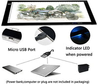 Caja tiralíneas portátil, muy fina, luz led, cable de alimentación USB, brillo ajustable, caja para artistas, de dibujo, bocetos, diseño de animaciones, visor de rayos - Arteztik
