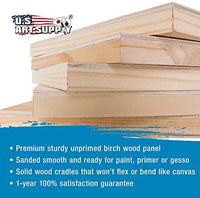 U.S. Art Supply - Tableros de madera de abedul de 10.0 in x 10.0 in de profundidad (4 unidades) - Lienzo de pared de madera para artista, pintura de medios mixtos, acrílico, aceite, acuarela, encáustico - Arteztik
