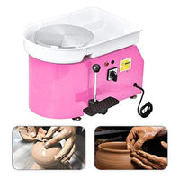 SKYTOU - Rueda de cerámica para cerámica (9.8 in, 350 W, rueda de cerámica con pedal de pie, herramienta de arcilla de cerámica, para trabajar y manualidades (rosa) - Arteztik
