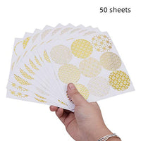 PH PandaHall 50 hojas círculos, pegatinas de pegatinas para cuadros de paster, pegatinas decorativas para caja de regalo, decoración de álbumes de recortes, decoración (450 piezas en total) - Arteztik
