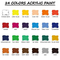 FIXSMITH - Juego de 12 paneles de pintura acrílica de calidad de artista, 24 colores/tubos (0.7 fl oz) - Arteztik

