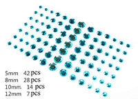 1 hoja/91 pegatinas de diamantes de imitación en 4 tamaños, autoadhesivas, gemas, diamantes de imitación, joyas para el cuerpo, pegatinas para álbumes de recortes, adornos, manualidades, arte, uñas corporales, maquillaje, festival, carnaval, decoración (a - Arteztik
