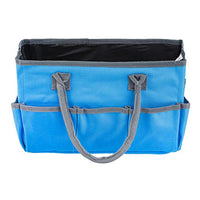 Gran bolsa de almacenamiento para manualidades con 10 bolsillos | álbum de recortes, costura, suministros de arte, organizador con asas, estuche de transporte perfecto para viajes, escuela, suministros médicos u oficina | azul cielo - Arteztik
