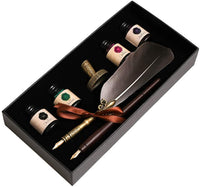 Juego de caligrafía, el kit de caligrafía UBEART incluye pluma de pluma de filigrana antigua, bolígrafo de madera hecho a mano, 14 puntas, 4 tintas de botella, soporte para bolígrafo y caligrafía, instrucciones (idioma español no garantizado), caligrafía - Arteztik
