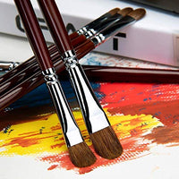 Juego de pinceles para artistas de pelo rojo y puro, para pintura acrílica de acuarela, mango de madera, 6 unidades - Arteztik
