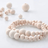 Foraineam - Juego de 700 cuentas redondas de madera natural, cuentas espaciadoras (0.394 in, 0.472 in, 0.630 in, 0.787 in) - Arteztik

