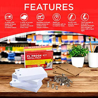Kit de libro con caja de luz, 400 hojas de 4.5" x 2.5" y 22 tornillos en 3 tamaños, caja de luz LED A5 para dibujo y rastreo, kit de libro sin purga para bocetos y animación, papel de 120 GSM con agujeros - Arteztik
