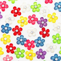 Dandan bricolaje 80pcs 10 mm (0.4") Mini – Flores de resina con brillante Rhinestone Flatback Resina Botones Flatback Resina Craft – Tarjetas de flores phonecover Craft Scrapbooking - Arteztik
