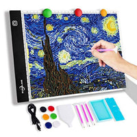 Caja de luz para rastrear la pintura de diamantes, tamaño A4 portátil de luz LED, alimentación USB, brillo regulable para malas hierbas de vinilo, dibujo de arte, bocetos, animación - Arteztik
