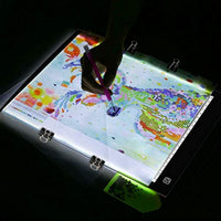 Tamaño de papel de carta A4, ultradelgada, portátil, luz LED, caja de rastreo, luz, almohadilla de trazado, trabajo con alimentación USB y batería para 5D DIY, pintura de diamantes, artistas, trazado, dibujo, dibujo animación (negro) - Arteztik
