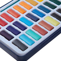 Juego de pintura de acuarela Falling in Art, 36 tartas de agua con cepillo de agua y almohadilla de papel - Arteztik
