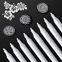 Rotuladores acrílicos para pintura de piedras, cerámica, copas de vino, madera, tela, lienzo, metal, tazas, suministros para manualidades, álbumes de recortes, tarjetas, 8 unidades, Negro - Arteztik
