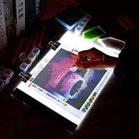 Juego de almohadillas de luz LED A4 para pintura de diamantes, almohadillas de pintura de diamante A4 portátiles, placa de luz LED de rastreo, mesa de brillo de luz regulable para bricolaje, vienen con pintura de diamantes y accesorios. - Arteztik
