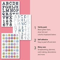 Besecraft - Pegatinas para cartas, gruesas, letras de papel de aluminio, pegatinas de letras de espuma, para álbumes de recortes, letras más gruesas, pegatinas de cartulina, 3 paquetes surtidos de 3 dimensiones - Arteztik
