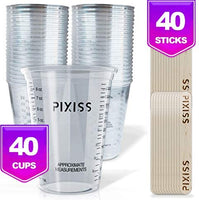 Increíble resina fundida transparente 32 onzas (2 paquetes), 40 tazas de mezcla desechables, paquete de resina de fundición de palillos de mezcla Pixiss - Arteztik
