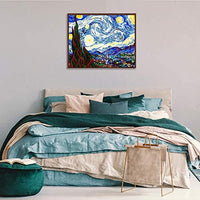 Mural de pared arte pintura por números DIY acrílico Kit de pintura para niños y adultos principiante – 16 x 20 pulgadas Van Gogh cielo estrellado con 3 cepillos y colores brillantes - Arteztik
