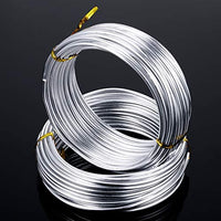 Alambre de aluminio plateado de 65.6 pies, suave y flexible de metal para manualidades manuales (0.079 in) - Arteztik
