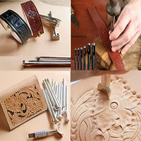 Jupean 424 herramientas y suministros de trabajo de cuero, kits de artesanía de cuero con instrucciones, kit de costura de cuero, soporte de herramientas de cuero, caja de almacenamiento de madera, juego de estampado de cuero, herramientas y suministros d - Arteztik
