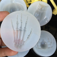 Juego de 7 moldes de silicona de resina KHTAA, moldes de resina para ataúd, incluye moldes para caja de joyas, murciélago, búho, calabaza, araña, manos de calavera, llavero con forma de molde para Halloween - Arteztik
