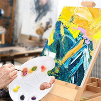 Caja de almacenamiento de pintura de caballete de arte Suministros para pintura caballete de mesa de madera para dibujar y dibujar estudiante (cuadro de caballete) - Arteztik
