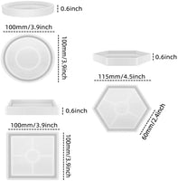 Kitcheblest - Juego de 3 moldes para posavasos de silicona para fundición de resina, para decoración del hogar, posavasos con pegamento para gota y herramienta de molienda para manualidades - Arteztik
