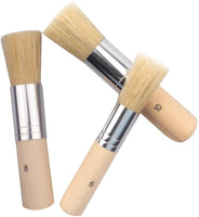 COCODE - Juego de 3 pinceles de madera con cerdas naturales, perfectos para pintura acrílica, pintura al óleo, pintura de acuarela, proyectos de plantilla, tarjetas, manualidades de arte - Arteztik
