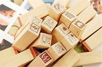 Minijuego de sellos de madera Yansanido, 12 unidades, para hacer bricolaje, con caja de madera - Arteztik
