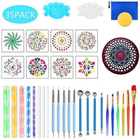 Pili-Paradise - Juego de 35 herramientas para pintar con mandala, plantilla, bolígrafo, pinceles, bandeja de pintura para pintar rocas - Arteztik
