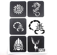 22 hoja Cool purpurina tatuaje de la plantilla de dibujo para hombres, lobo dragón tigre Animal de calavera aerógrafo plantillas y plantillas - Arteztik

