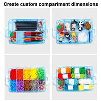 Contenedor de almacenamiento apilable de 7 capas, 70 compartimentos ajustables (azul) contenedor de almacenamiento apilable, perfecto para juguetes infantiles, manualidades de arte, joyas, suministros, mini estuche y etiqueta engomada para letras incluida - Arteztik
