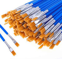 Anezus Juego de pinceles de pintura acrílica, 100 unidades, pinceles de acuarela pequeños, pinceles de nailon, pinceles para artistas de cabello para acuarela de aceite acrílico, pintura de uñas, arte de uñas, detalles en miniatura - Arteztik

