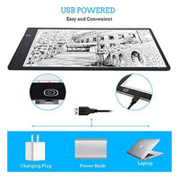 A4 LED de la placa de copiado de la placa de luz, cable de alimentación USB de rastreo de la mesa de la luz de la mesa ultra delgada A4 de la placa de copia, pantalla de dibujo, brillo ajustable con accesorios - Arteztik
