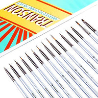 Transon Artist Detail - Juego de pinceles para pintura en miniatura, modelos, acrílico, gouache, acuarela, tempera, esmalte, óleo y pintura corporal, 15 piezas - Arteztik
