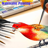 Juego de pinceles de pintura en miniatura para acuarela, acrílico, aceite, pestañas, copos de nieve y plumas finas, uñas, modelos de pintura (negro) - Arteztik
