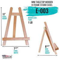 U.S. Art Supply - Caballete de mesa pequeño de 10.5 in, trípode de madera de haya, para niños, estudiantes, escuelas, pinturas, fiestas, mesas, caballetes de escritorio, portafotos de lona - Arteztik
