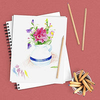Cuaderno de bocetos 2 unidades, tapa dura encuadernado en espiral, 80 hojas, 74 libras, papel de dibujo sin ácido blanco con perforado 8.5 por 11 en páginas, para artistas profesionales y estudiantes, cubierta negra - Arteztik
