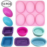 13 moldes ovalados de silicona para hacer jabón, FineGood, moldes de jabón de silicona, magdalenas, pan, molde para hornear, para manualidades caseras - Arteztik
