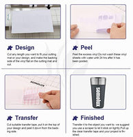 Cinta de papel de transferencia SOMOLUX Roll-12" x 50' para Silhouette Cameo, vinilo adhesivo Kricut para Des, pegatinas, Wacals, letreros, ventanas y otras superficies lisas (0.5'' Red Grid) - Arteztik
